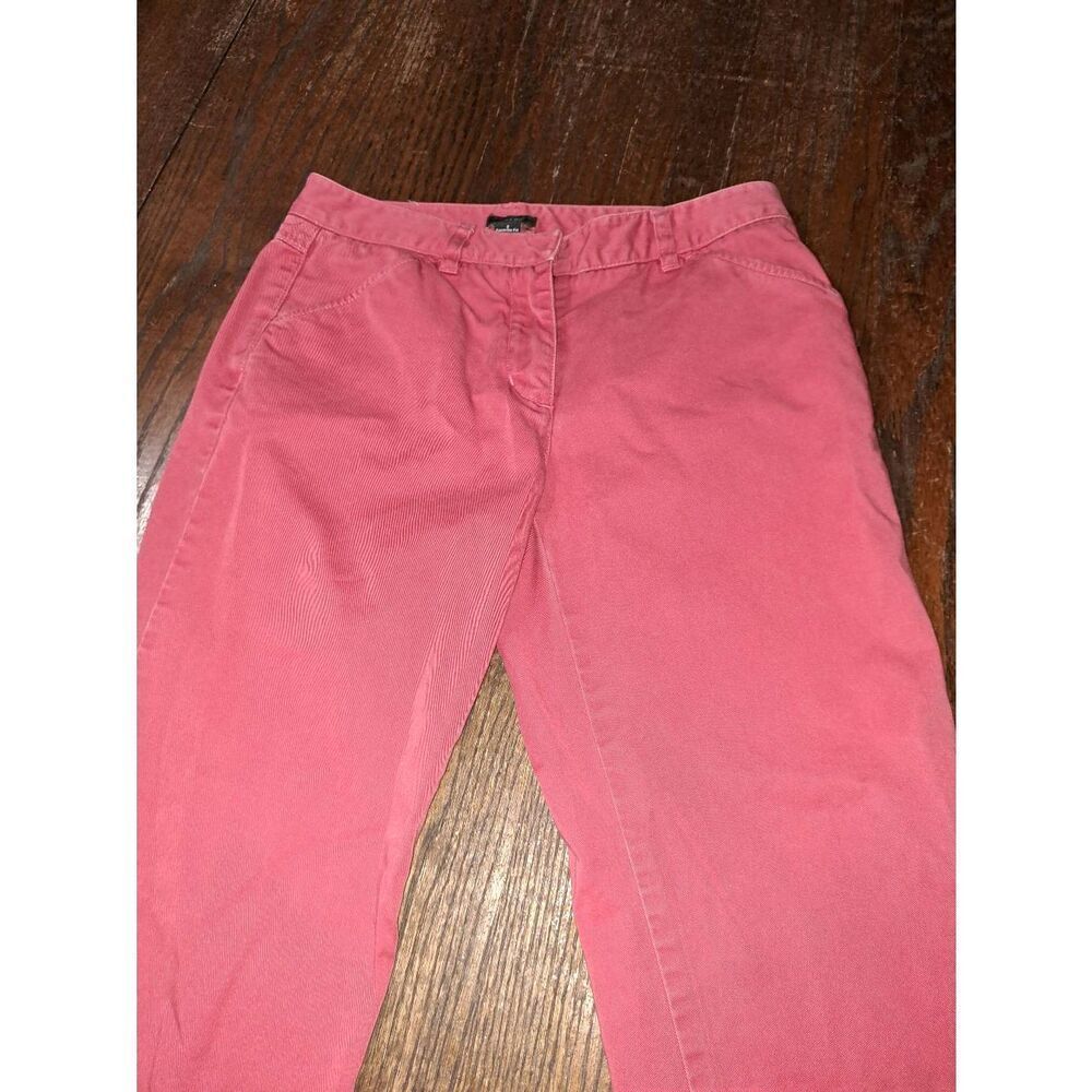 Size 2 J Crew Favorite Fit Cotton Faded Red Coral Ankle Cropped Pants - Picture 2 of 6